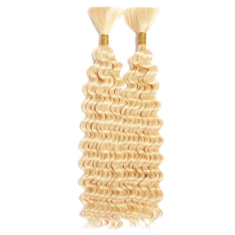 Human Braiding Hair Deep Wave 2 bundle 100g Color Blonde (613#)