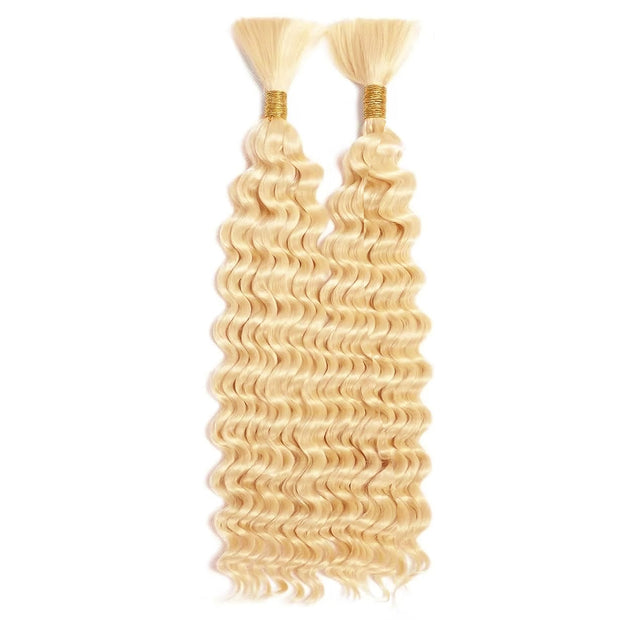 Human Braiding Hair Deep Wave 2 bundle 100g Color Blonde (613#)