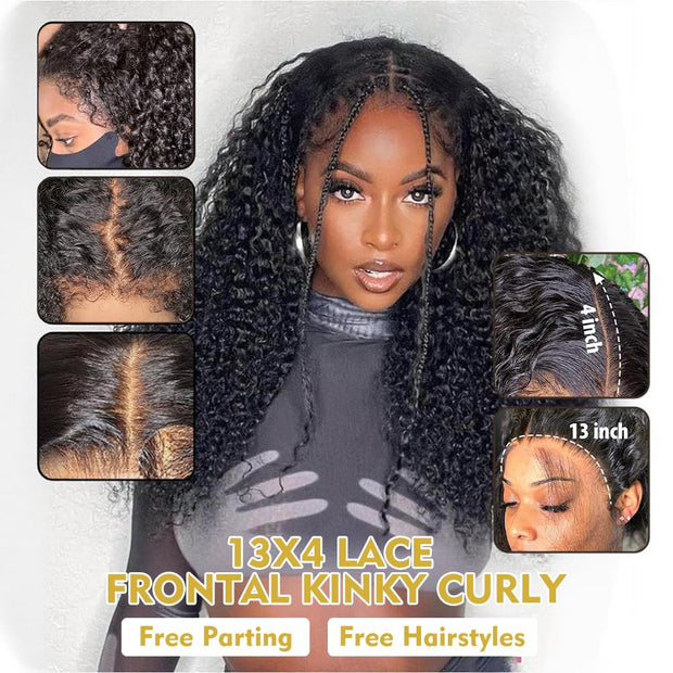 13x4 Transparent Lace Frontal Jerry Curl Bleached Knots Brazilian Hair