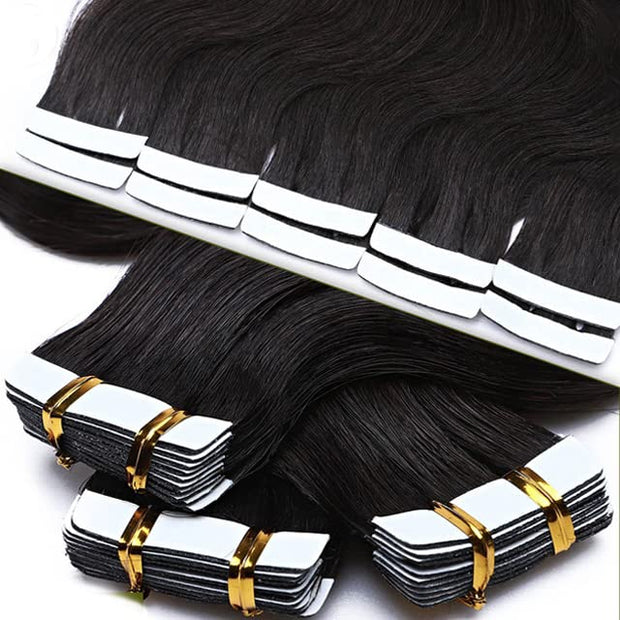 Tape-in Premium Human Hair Natural Color Body Wave - 20Pcs/Pack