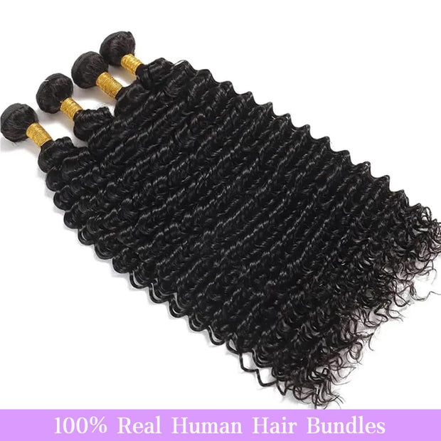 Natural Black Deep Wave 100% Mink Human Hair