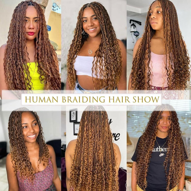 Human Braiding Hair Water Wave 2 bundle 100g Color Chocolate Brown (4#)