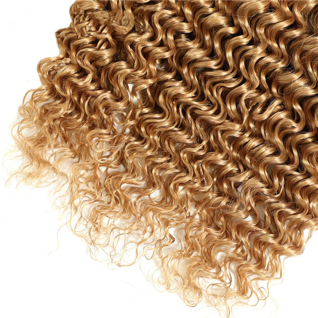 Deep Wave Honey Blonde Unprocessed Brazilian Human Virgin Hair