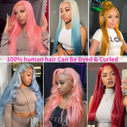 Transparent Lace 13x4 Frontal Wig Color Blonde(613) Straight 100 Human Hair
