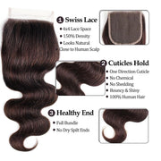 Seasonal Sale 50% OFF Dark Brown (2#) Body Wave 100% Human Hair