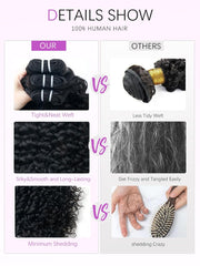 Double Drawn Bermese Curly Full End Unprocessed 100% Human Hair Natural Color