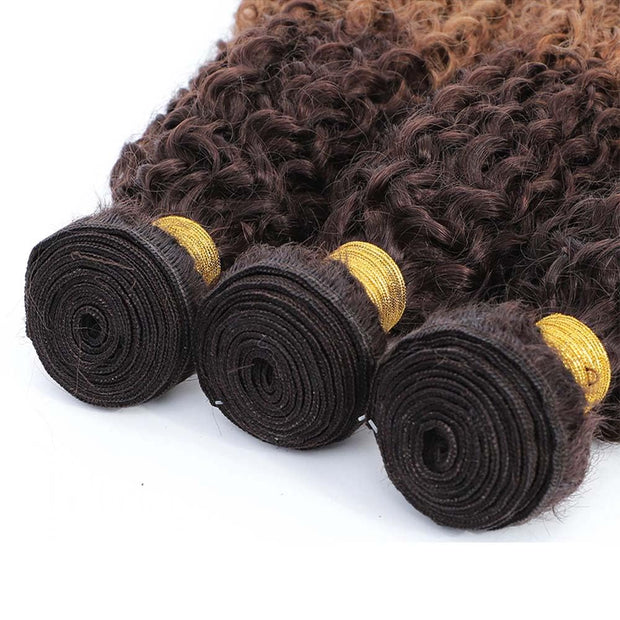 Ombre Dark to Light Brown (4/30) Jerry Curl 100% Virgin Hair