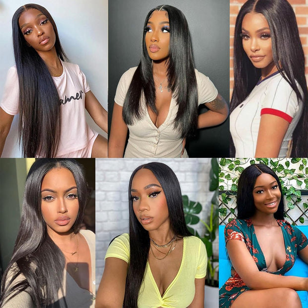 3 Bundle Virgin Human Hair Straight Unprocessed Hair Natural Black Color
