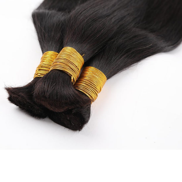 Natural color Human BOHO Braiding Hair Straight Bulkhair Best Quality Mink hair extensions 100g/bundle