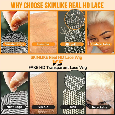 13x6 HD Lace Frontal 613 Blonde Straight 100% Human Hair
