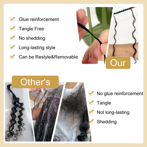 Pre-Divided Human Hair Bulk Deep Wave Braiding Hair for Boho Braids Human Hair Bulk for Braiding Curly Human Hair for Boho Locs Boho Crochet Braids Human Hair Extensions