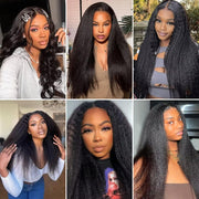 5X5HD Lace Kinky Straight Closure Natural Black 100 Human Mink Hair Swiss Lace / Skin-melt Lace / Invisible Lace