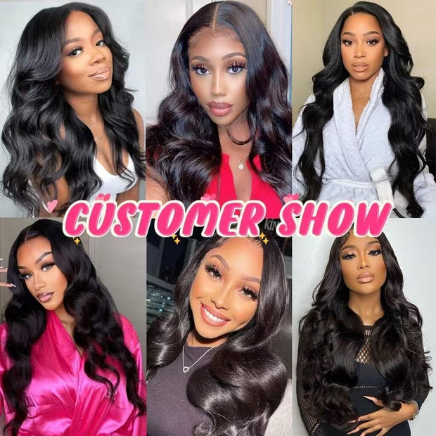 3 Bundle Virgin Human Hair Body Wave Unprocessed Hair Jet Black Color