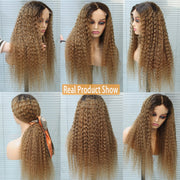 4x4 Lace Jerry Curl Wig Closure 100 Human Hair 4/30 Color Remy Hair Wig