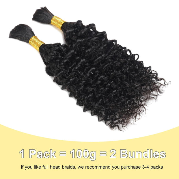 Natural color Human BOHO Braiding Hair Jerry Curl Bulk hair Best Quality Mink hair extensions 100g/bundle
