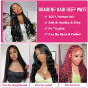 Natural color Human BOHO Braiding Hair Loose Deep Bulk hair Best Quality Mink hair extensions 100g/bundle