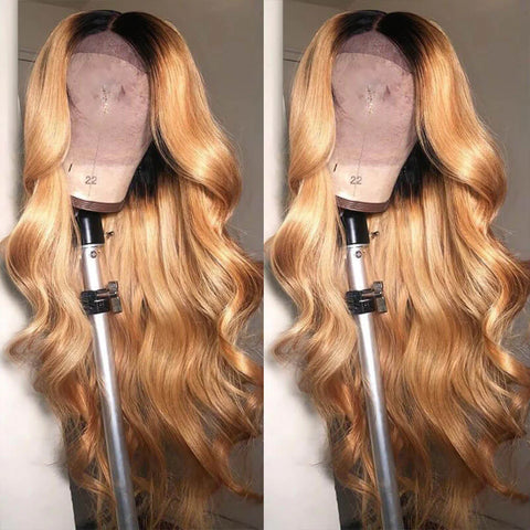 1B/27 Ombre Body Wave 4x4 Lace Closure Wigs