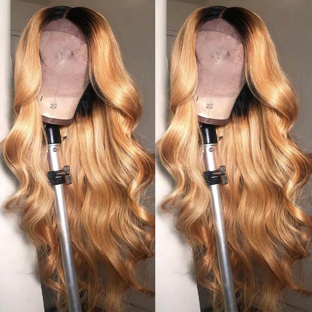1B/27 Ombre Body Wave 4x4 Lace Closure Wigs