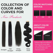 Tape-in Premium Human Hair Natural Color Kinky Straight - 20Pcs/Pack