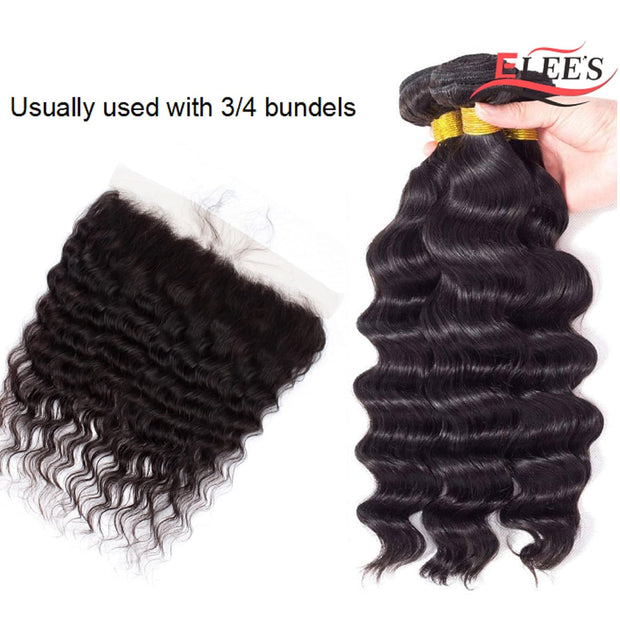 13x4 Transparent Lace Frontal Loose wave Bleached Knots Brazilian Hair