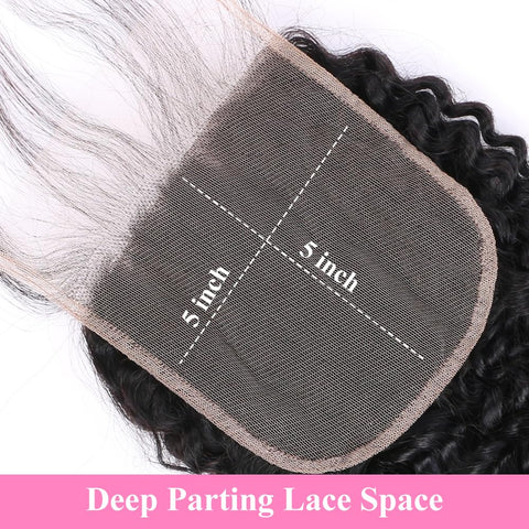 5x5HD Lace Closure Jerry Curl Brazilian Natural Virgin Remy Human Hair