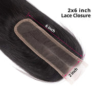 2x6HD Lace Closure Straight Brazilian Natural Color Virgin Hair