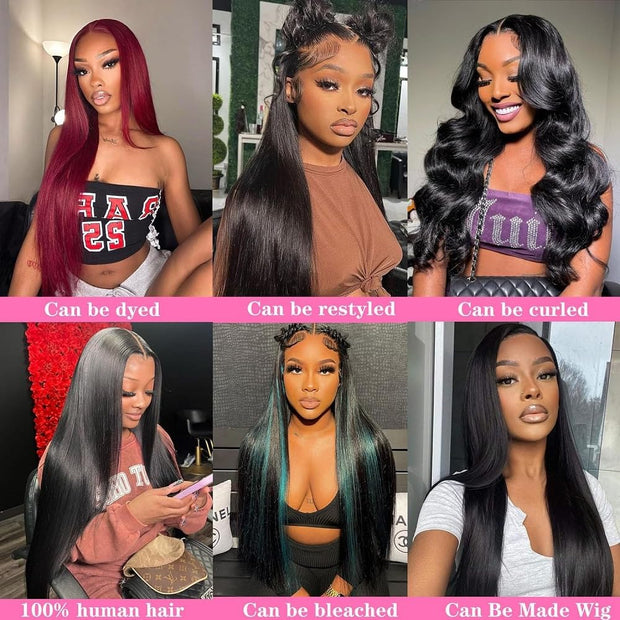 3 Bundle Virgin Human Hair Straight Unprocessed Hair Jet Black Color