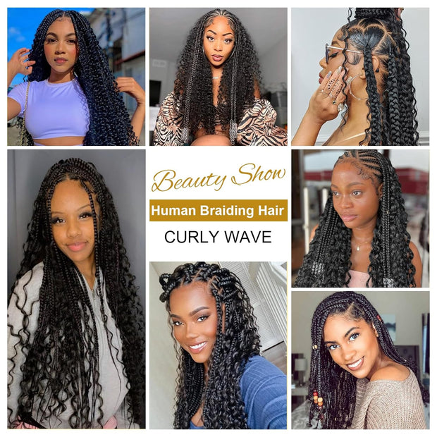 Natural color Human BOHO Braiding Hair Jerry Curl Bulk hair Best Quality Mink hair extensions 100g/bundle