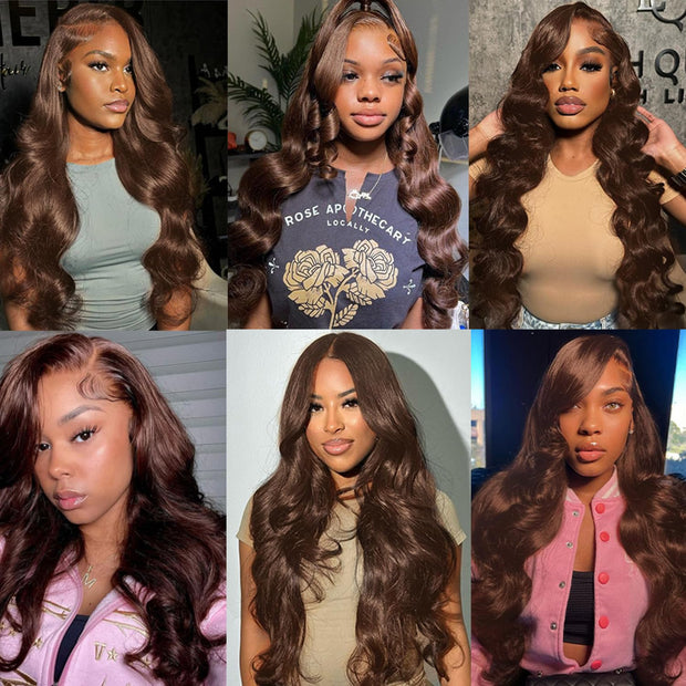 4X4 Lace Closure Body Wave Medium Brown(#4) Color 100% Human Hair Closure