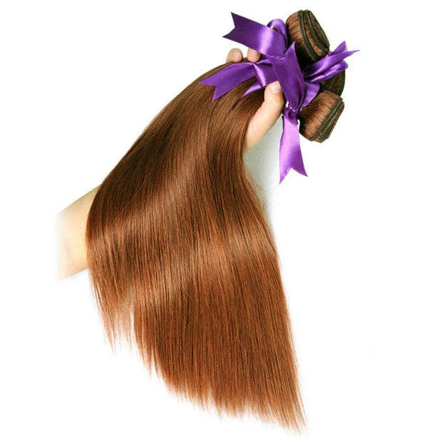 100% Auburn Straight Human Hair