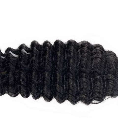 Tape In Hair Extensions Human Hair 50g Deep Wave Black Color With Replacement Tapes 20 Pcs, Remover