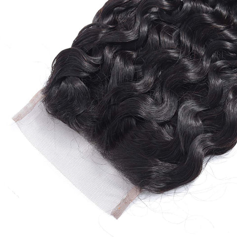 4x4 Lace Transparent Lace Closure Natural Wave Virgin Natural Human Hair