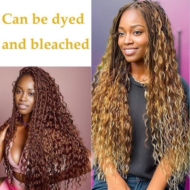 Natural color Human BOHO Braiding Hair Water Wave Bulk hair Best Quality Mink hair extensions 100g/bundle (Copy) (Copy) (Copy) (Copy)