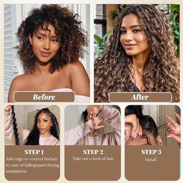 Human Braiding Hair Water Wave 2 bundle 100g Color 4P27