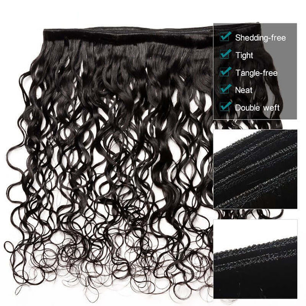 Affordable Hair Water Wave  black 1B color 1 bundle hair extension 100% human Hair