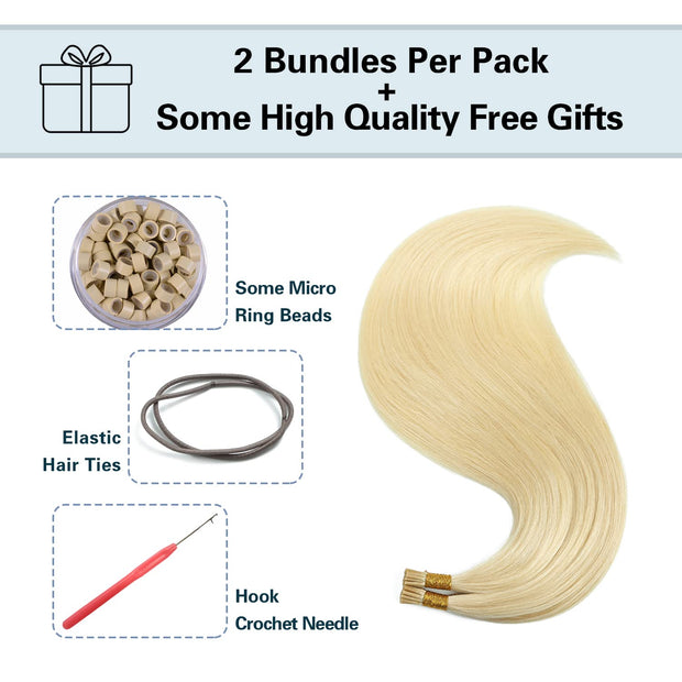 I Tip Premium 613 Blonde Straight Hair Extensions Quality 100 Human Hair