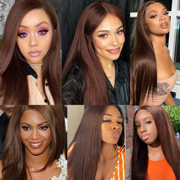 Seasonal Sale 80% OFF Medium Brown (#4) Straight 100% Human Hair