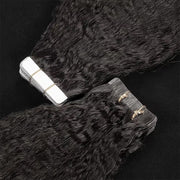 Tape In Hair Extensions Human 50g Hair Kinky Straight Natural Color With Replacement Tapes 20 Pcs, Remover