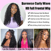 13x6HD Lace Wig Burmese 100 Human High Quality Hair Swiss Lace, Skin-melt Lace, Invisible Lace