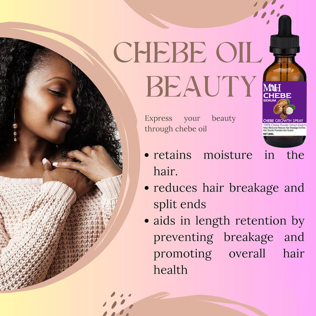 Chebe Intense Hair Growth Set Shampoo & Conditioner + Chebe Growth Hair Solution + Scalp Hair Massager