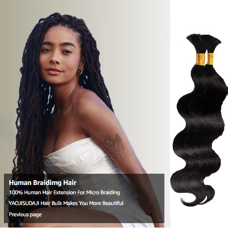 BOHO Braiding Hair Body Wave Natural color Bulk hair Best Quality Mink hair extensions 100g/pack