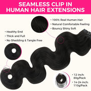Clip In Premium Hair Extensions Body Wave High Quality 100 Human Hair