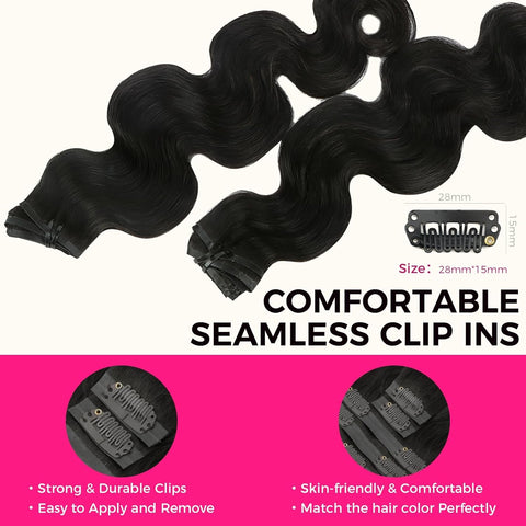 Clip In Premium Hair Extensions Body Wave High Quality 100 Human Hair
