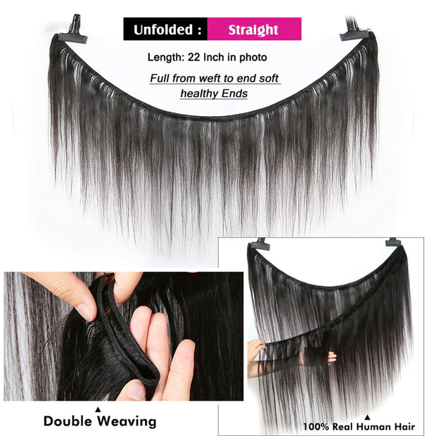 Ustar Basics Color 1B Human Hair Straight 1 3 4 Bundles