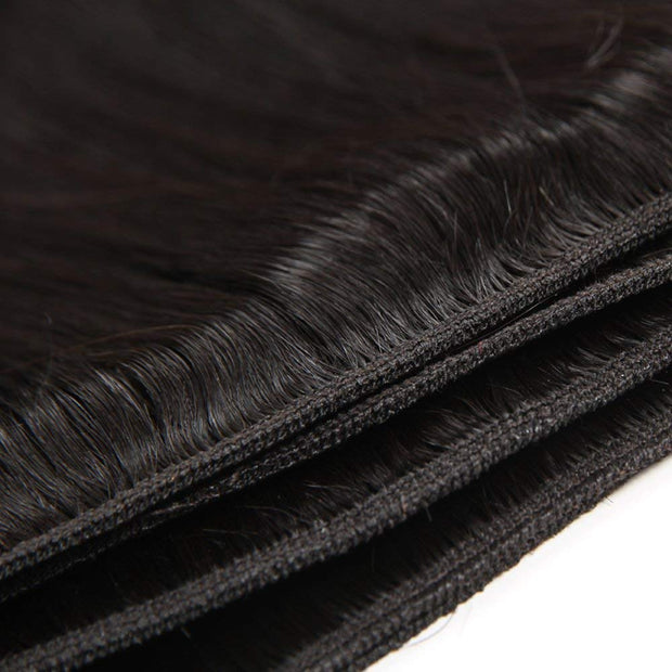 3 Bundle Virgin Human Hair Straight Unprocessed Hair Jet Black Color