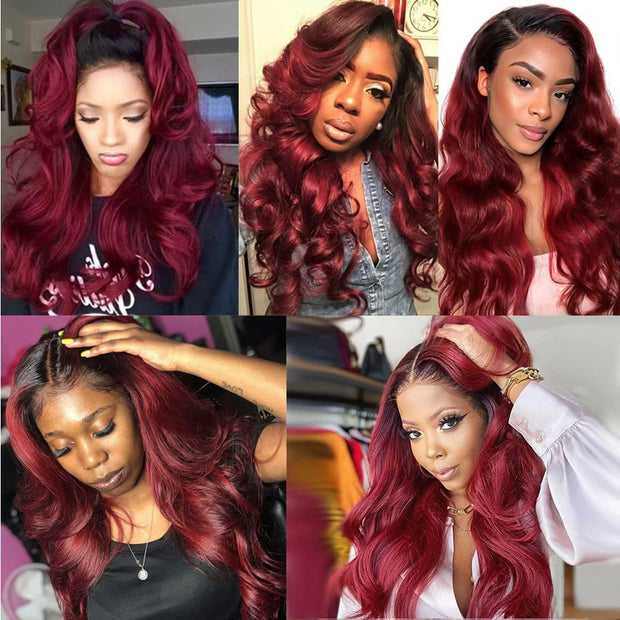 4X4 Lace Closure Body Wave Ombre (1B99J) 100% Human Hair Closure