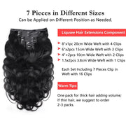 Clip in Mink Hair Extensions Real Human Hair, 20 Inch 85g 7pcs  Natural Straight Hair for Women (Jet black)