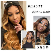4X4 Lace Closure Body Wave Ombre (1B427) 100% Human Hair Closure