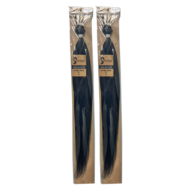 Ustar Dream Bundle 30 inches Color 1B for Ponytail Quick Weave Top Quality Fibers FEEL & LOOK HUMNA HAIR