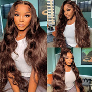4X4 Lace Closure Body Wave Medium Brown(#4) Color 100% Human Hair Closure